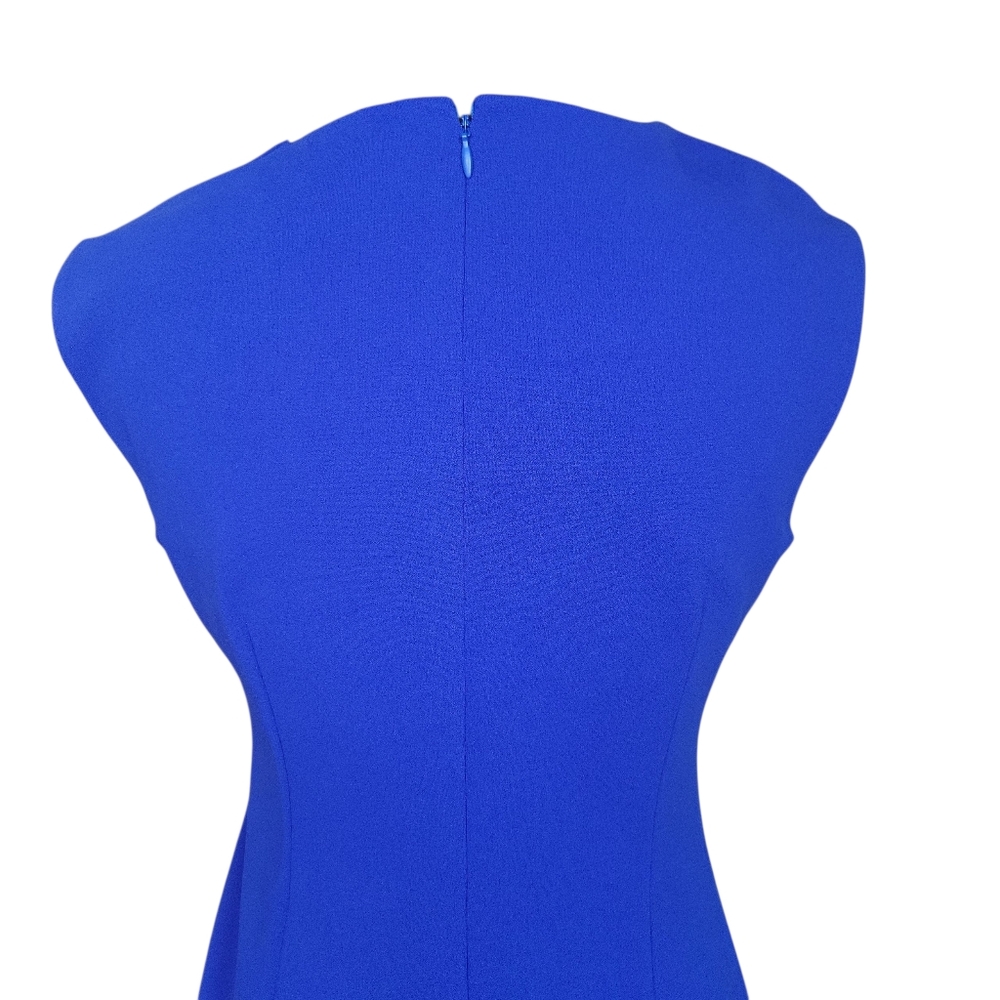 DKNY Royal Blue Midi Ruched Sheath Dress Women's Size 6 - Picture 5 of 11
